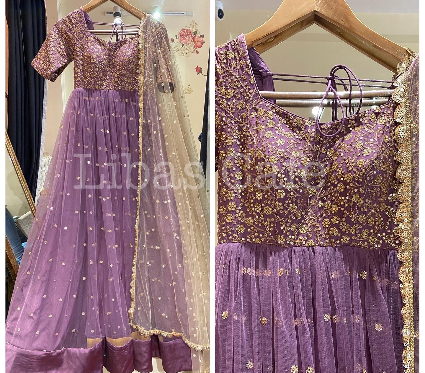 Mauve Gold Anarkali